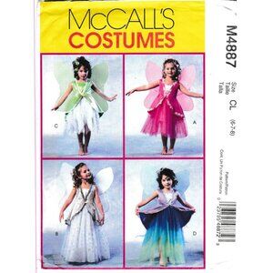 UNCUT Sewing PATTERN McCalls M4887, 2005 Kids Fairy Pixie Halloween Costumes, Ch